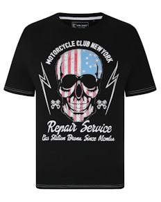 KAM USA Skull T-Shirt Schwarz